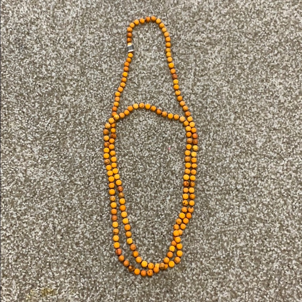 Orange Wooden Necklace